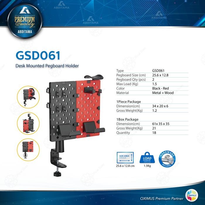 

Rak Papan Jepit Pegboard Holder Hanger Deskmount Gaming OXIMUS GSD061