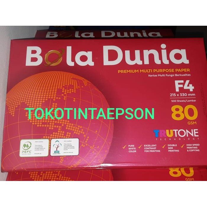 

Kertas HVS F4 80 gr Bola Dunia