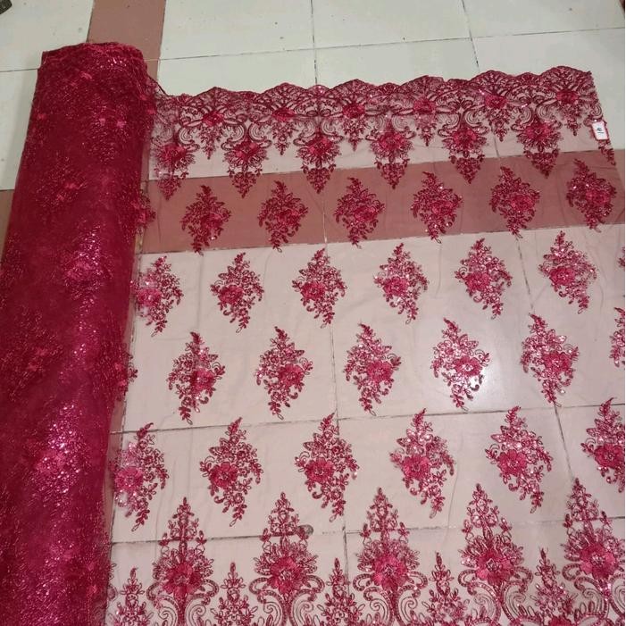 

Bahan/Kain Tile Payet Cord Ceplok Tile Cord Ceplok Bahan Brokat Kebaya