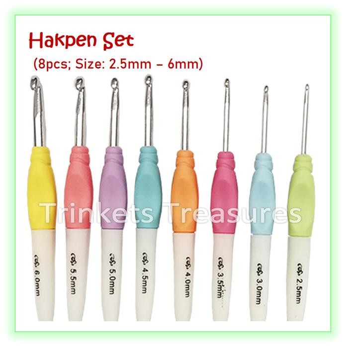 

Hakpen besi SET ergonomis crochet hook set alat jarum rajut ergonomis