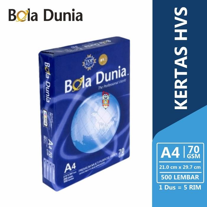 

Kertas HVS A4 70gsm BOLA DUNIA