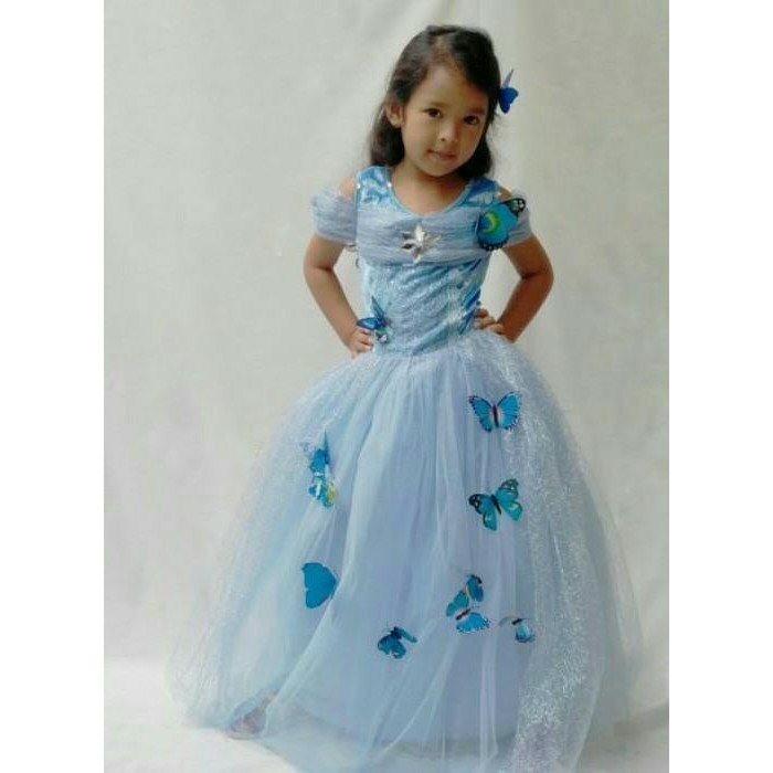 Baju Kostum Princess CINDERELLA PREMIUM Dress Anak Perempuan Ultah
