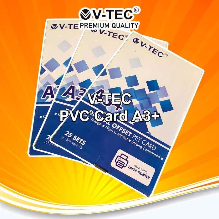 

VTEC PVC ID Card PET Instant Laser A3+ Digital Print ID Card 3 Layers 0.76mm - Instant/Sameday