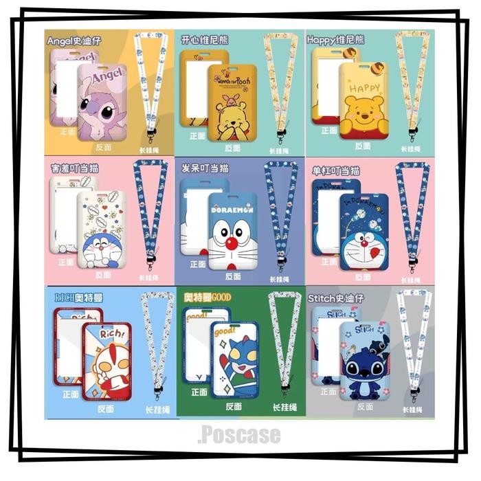 

card holder gantungan tali kartu id card name tag doraemon ultraman