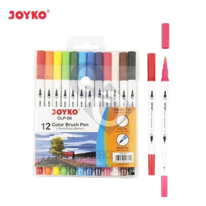 

Brush Pen Joyko 12 Warna CLP-06 ( Dua Mata Pena ) Joyko CLP-06 Set 12 Stationery