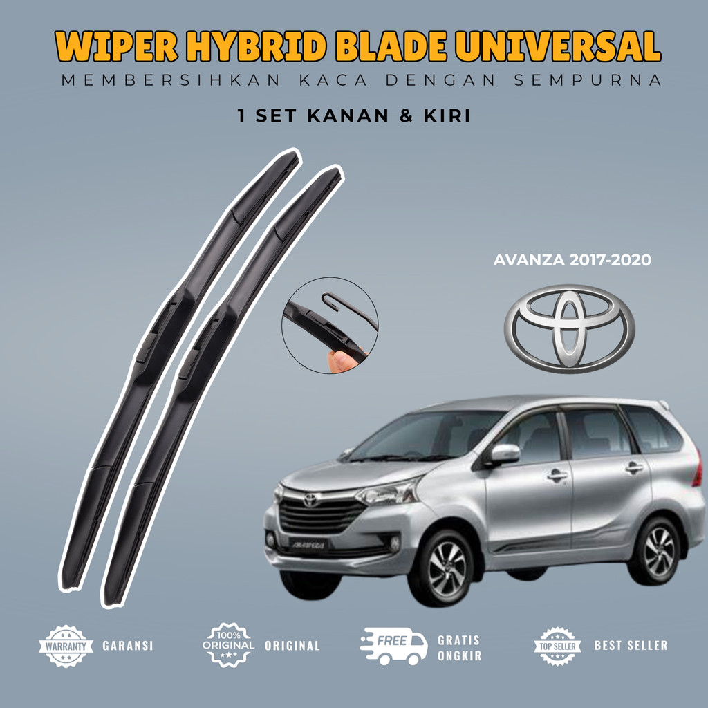 Wiper Hybrid Mobil Toyota Avanza 2017-2020 Satu Pasang Kiri Kanan