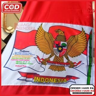{{{{}}] Umbul umbul Merah Putih Garuda warna warni 8 Gergaji - Bendera Umbul-Umbul Kain Peles Grade