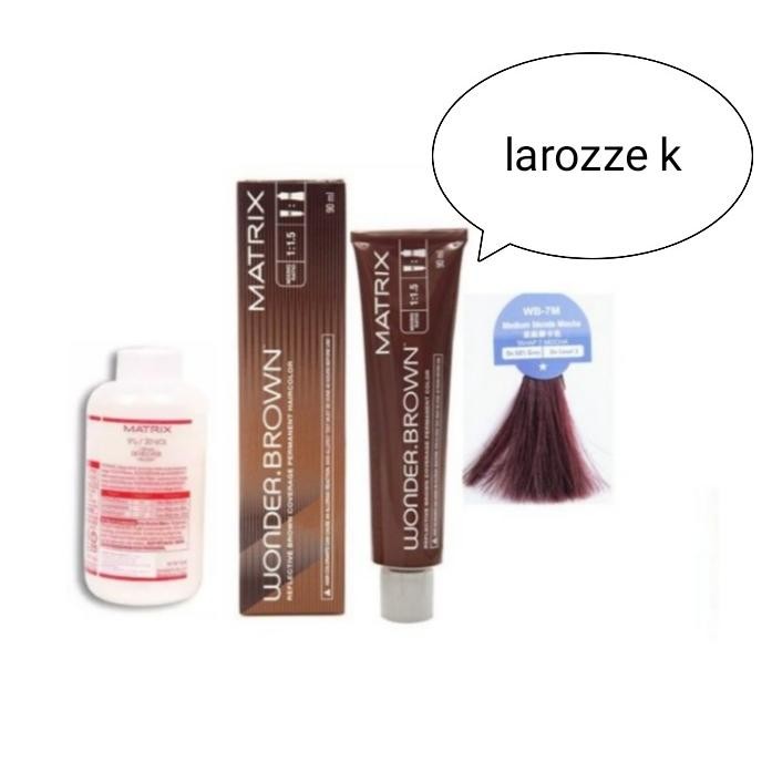 Terbaru Hair Color Matrix Wonder Brown Wb-7M+Oxidant Ready