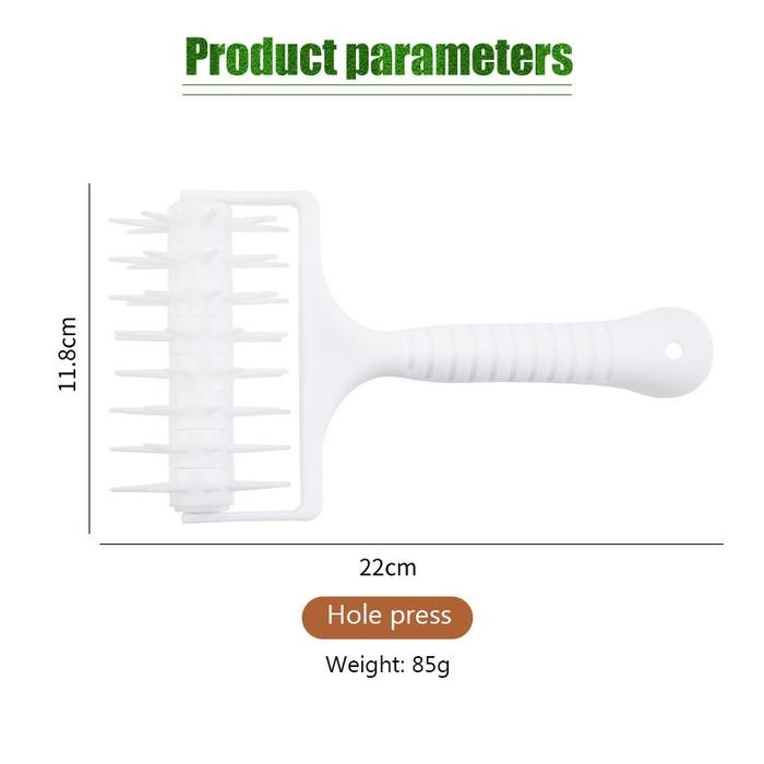 

HANDHELD EMBOSSING EASY CLEAN BISCUIT HOLE PUNCH PIZZA ROLLER KODE 1439