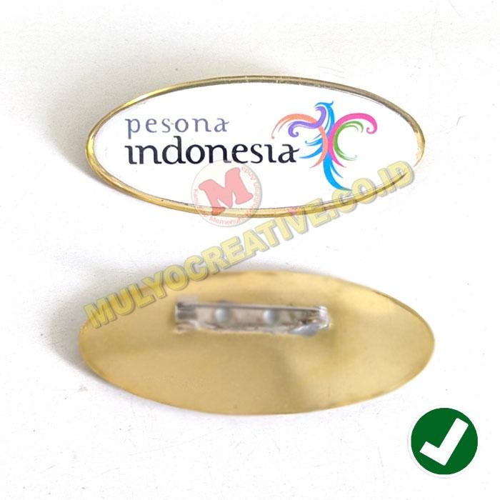 

Bros Pesona Indonesia Lencana Pin Logo Pesona Model Oval Murah PREMIUM