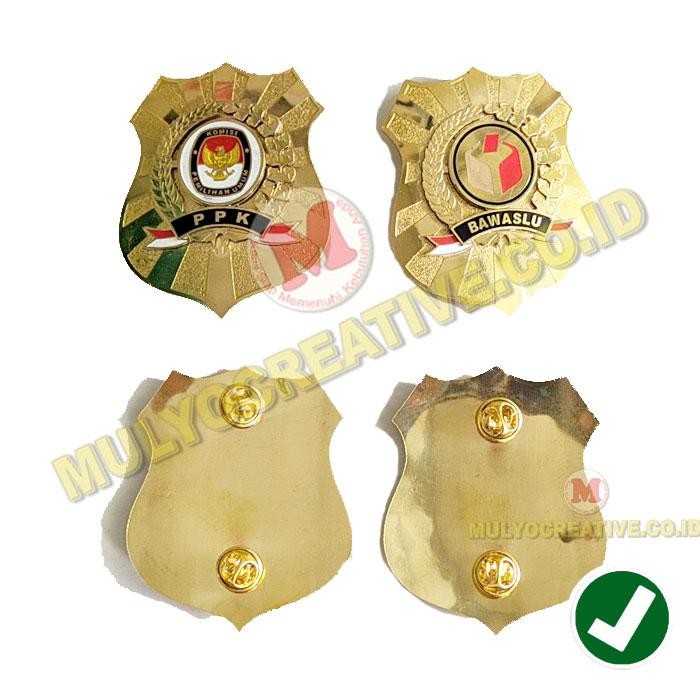 Lencana Pin Logo Bawaslu KPU PPK PPS Lencana Perisai Murah PREMIUM