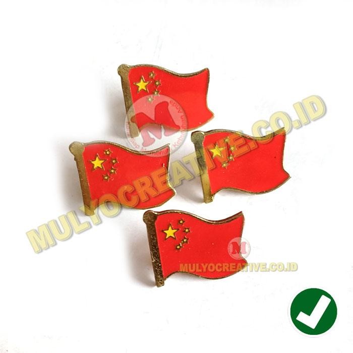 

Pin Bendera RRC Flag Pin Republik Rakyat Tiongkok Bahan Logam Kuningan PREMIUM