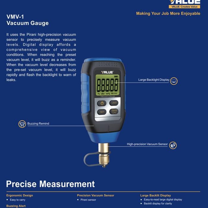 Digital Vacuum Gauge VALUE / Vacuum Pump Digital Value VMV-1