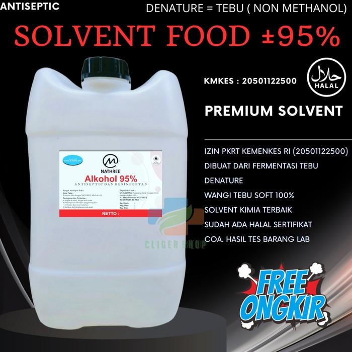 ALKOHOL SOLVENT FOOD 96% NATHREE / 70% 20 LITER FOOD NATHREE SOLVENT