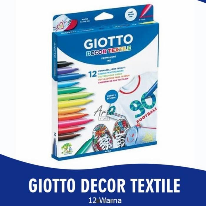 

Giotto Dekor Textile 12 Warna /Spidol Permanet Khusus Kain Giotto