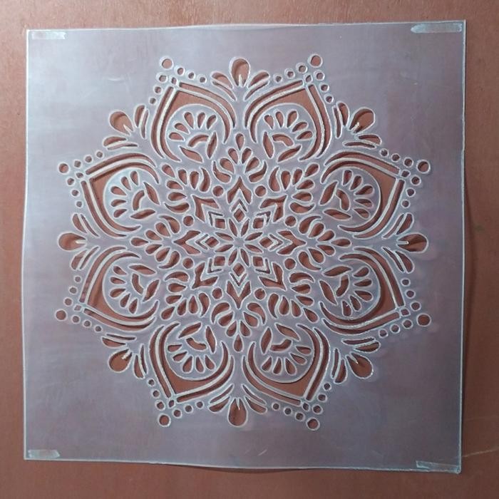 

Stencil Dinding Motif Mandala 3 Ukuran 32Cm X 32Cm Bahan Tebal