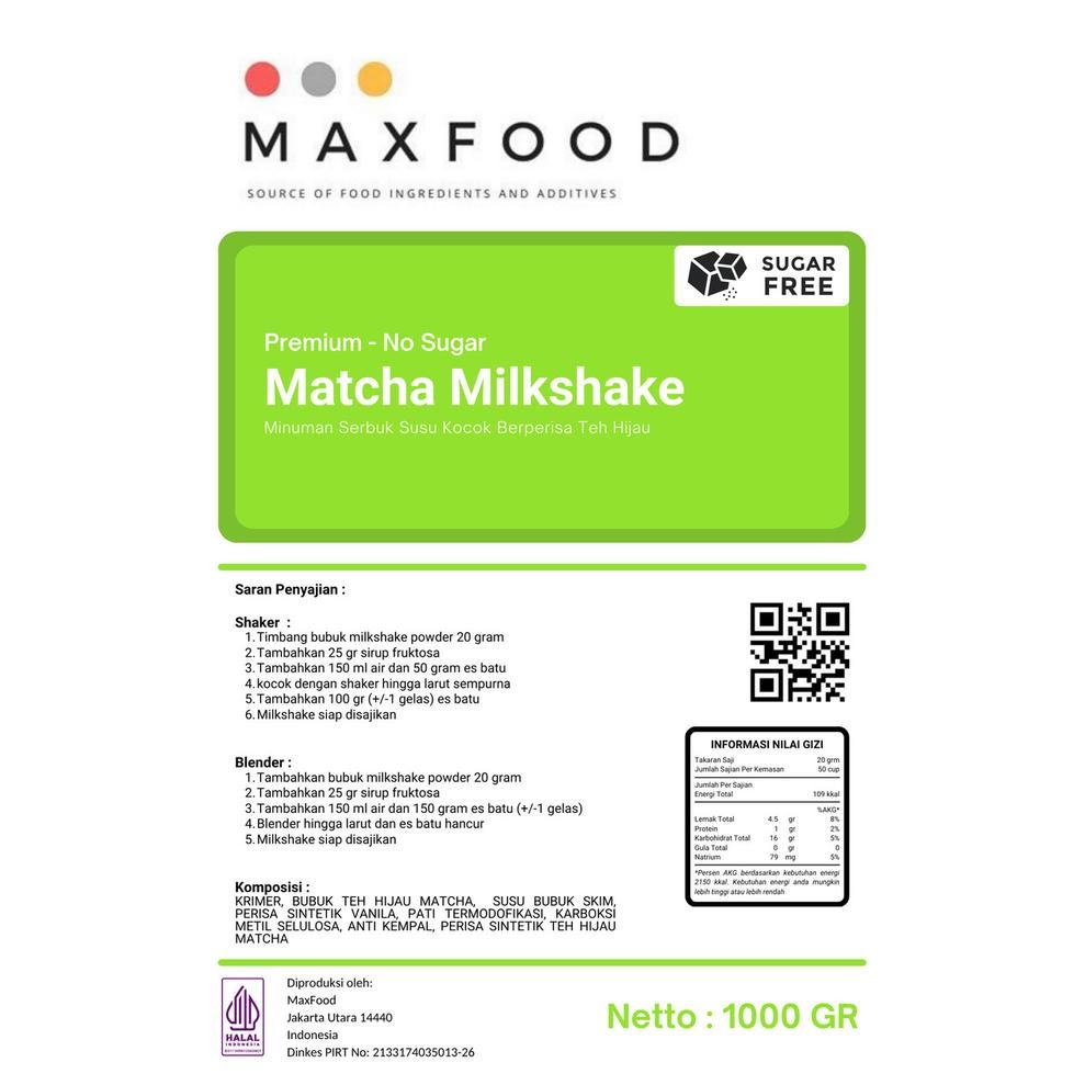 

1 Kg Premium Matcha Milkshake / Bubuk Milkshake Green Tea (No Sugar)