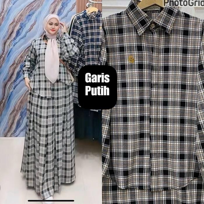 Queenasyari - ILona Set Rok (Tanpa Hijab) Jumbo Motif Flanel Tebal Ld 110-140 cm outfit wanita gemuk