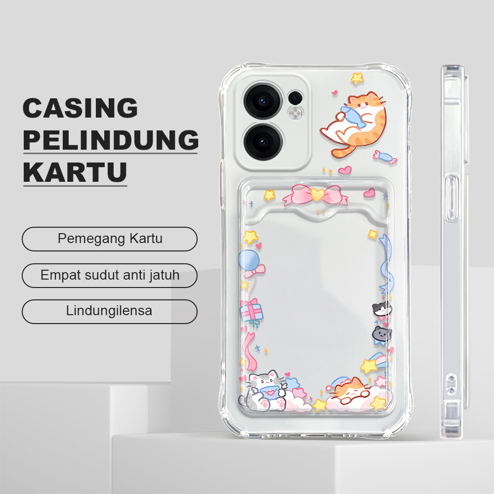 Casing Tempat Kartu Lucu Hp For OPPO Reno 13F 4G 5G Phone Case Softcase Soft Kesing Card Holder Port