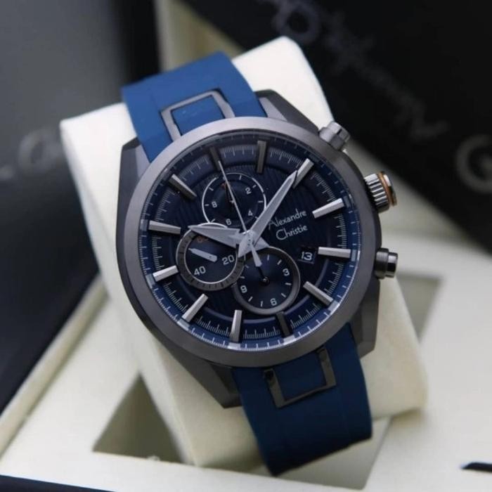 Alexandre Cihr/stie Ac 6582 Stainless Rubber/Garansi Resmi 1 Tahun