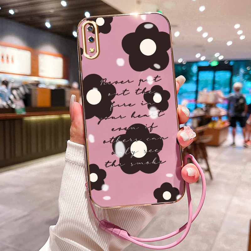 Casing Hp Untuk VIVO V11 V11 Pro Case Casing Bunga Graffiti HP Cesing Silikon Softcase disepuh tali 