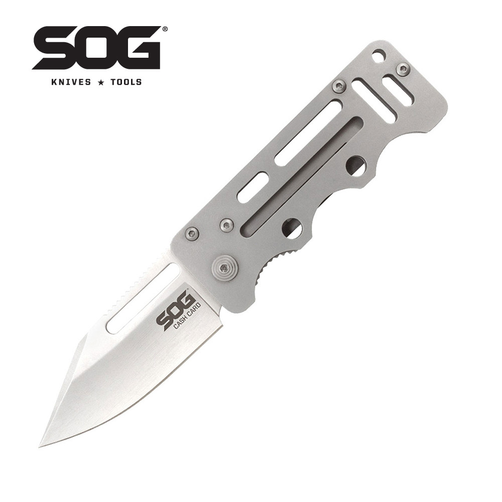 SOG Cash Card Folding Knife Small EDC Multifunctional Knives /w Money Clip Portable Lightweight Mult