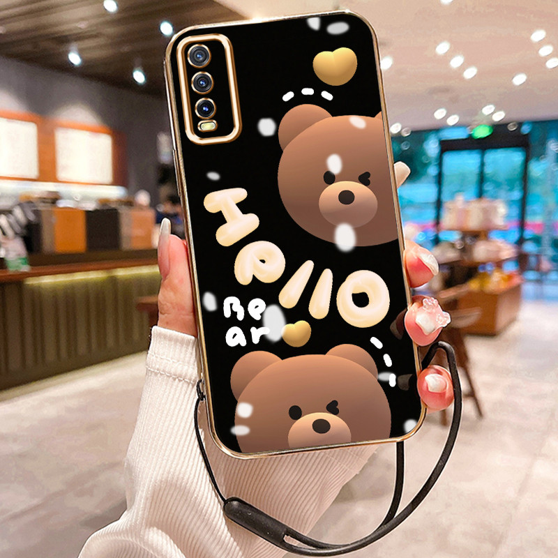 Casing Hp Untuk VIVO Y20 Y20s Y20i Y12A Y20S M Y20S D Y20S G Y11s Y30G Case Casing Bunga beruang cok