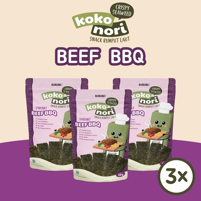 

3Pcs Koko Nori Crispy Seaweed - Bbq (Snack Rumput Laut By Kokobi)