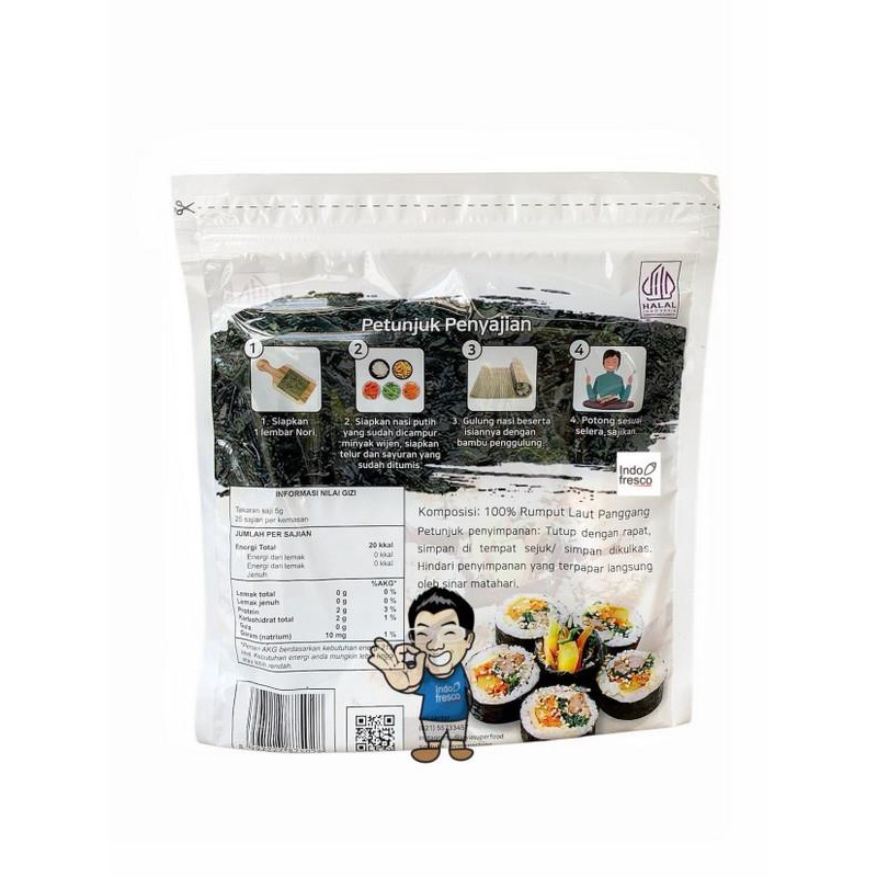 

Sushi Nori Roasted Seaweed- Rumput Laut 50 Lembar