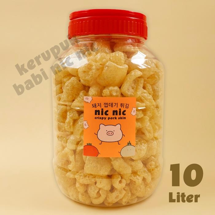 

Kerupuk Kulit Babi Nic Nic Toples Jumbo 10 Liter Snack Cemilan Kerubi