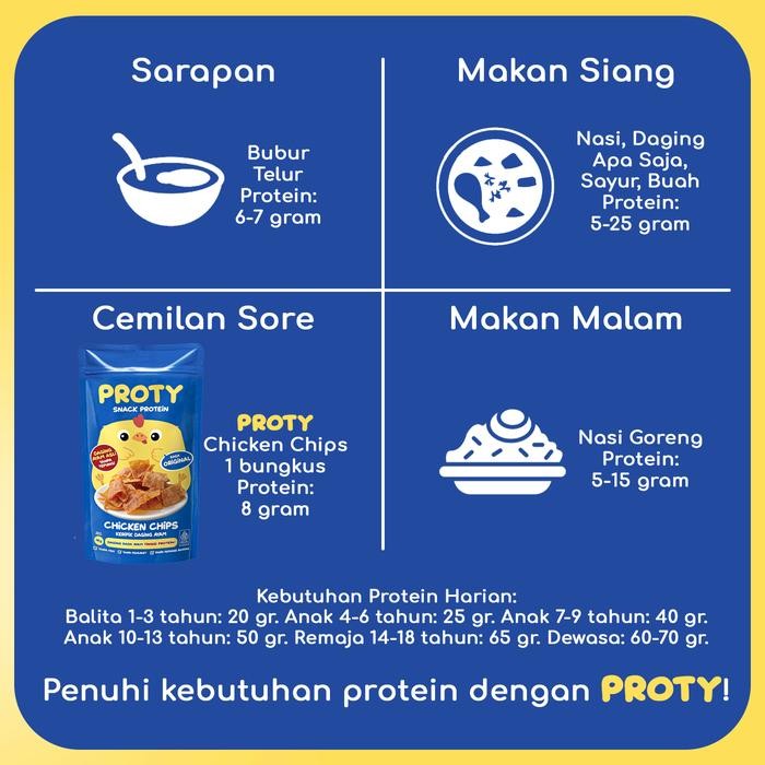 

Proty Original (Bundle 12) Snack Keluarga Tinggi Protein Chicken Chips