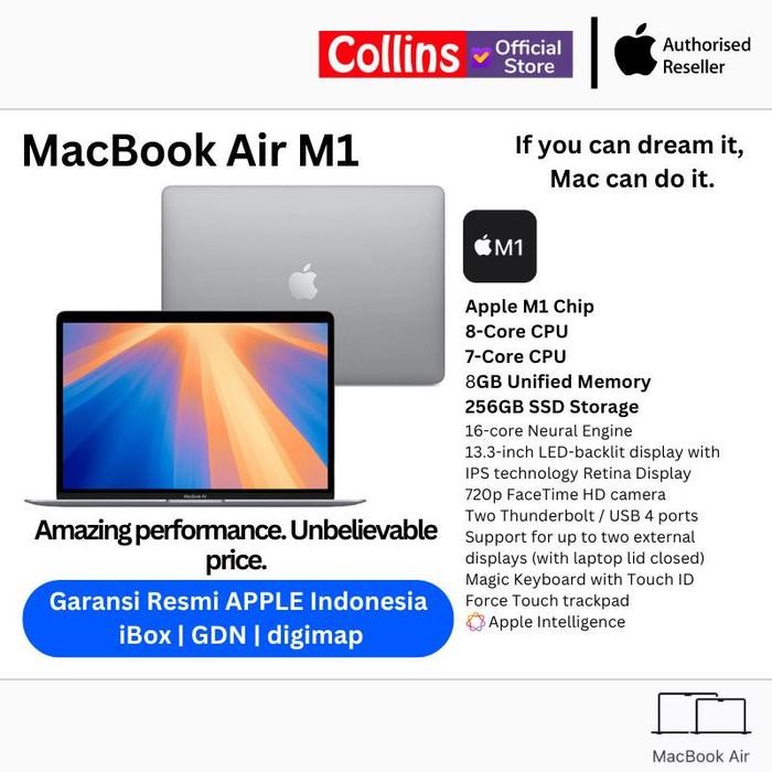 B2AG Apple Macbook Air M1 Chip 2020 13.3 Inch M1 8Gb 256Gb 13.3" Resmi Ibox