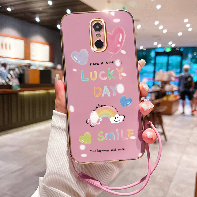 Casing Hp Untuk Xiaomi Redmi Note 4 Note 4X Case Kartun Pelangi lucu Kasing Kesing tali berlapis pel