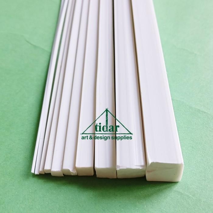 (Expert) White Square Tube Plastic Stick - Stik Plastik Putih Kotak Padat Masif