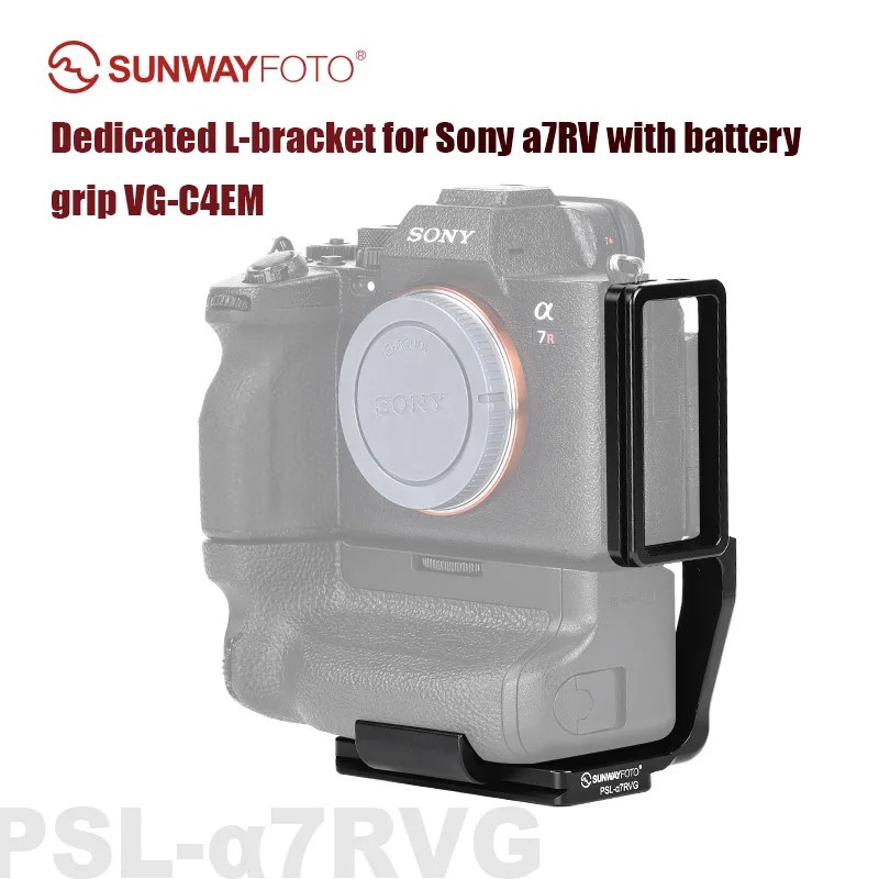 SUNWAYFOTO PSL-a7rvg L Bracket for Sony a7rv/a7riv with Battery Grip VG-C4EM Quick Release Plate Arc
