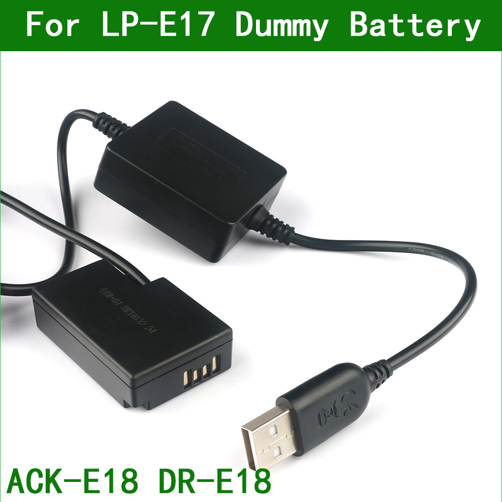 LP E17 LPE17 ACK-E18 DR-E18 Dummy Battery&DC Power Bank USB Cable for