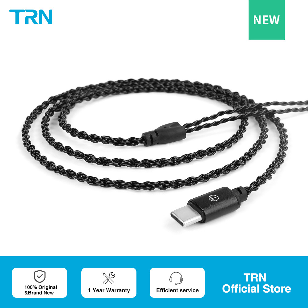 TRN A1-TC Earphone Type C Cable A High-Quality for Audiophiles  2 PIN for BA16 BAX MT1 MAX MT4PRO TR