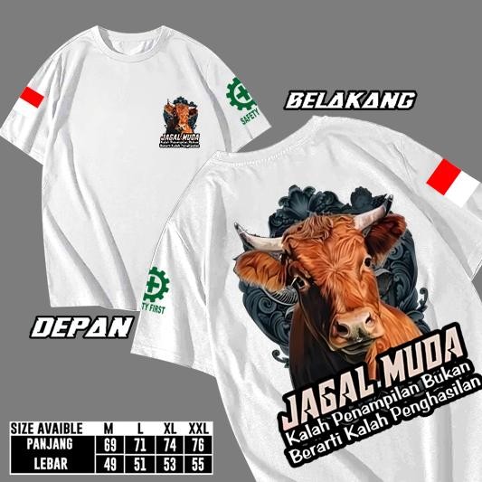 XPW4  Kaosin Saja - Kaos Peternak Sapi Jagal Muda - Baju Peternak Sapi Jagal Muda - Bahan