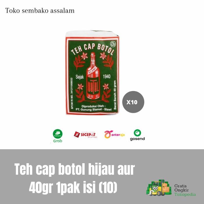

8SXE Teh Cap Botol Hijau Aur 40 Gr 1 Pak- 10 Bungkus
