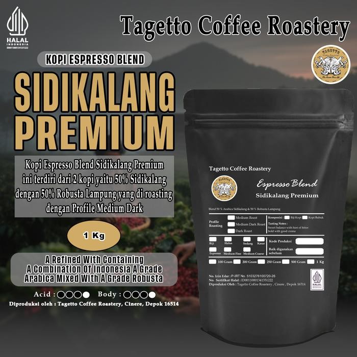 

8SXE Biji Kopi Espresso Sidikalang Premium 1Kg - Arabica 50% & Robusta 50% Bean Ground