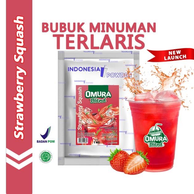 

8SXE Omura Blend Bubuk Minuman Premium Rasa Strawberry Squash Tanpa Susu Powder Drink 500