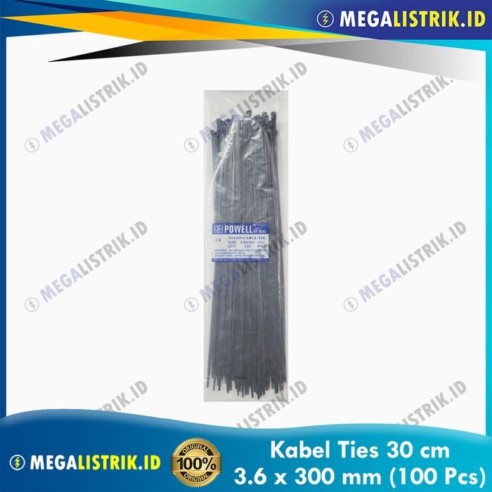 

Limited! Powell Kabel Ties 30 CM Hitam (100 Pcs) / Cable Tie 3.6 x 300 MM Black Low Price