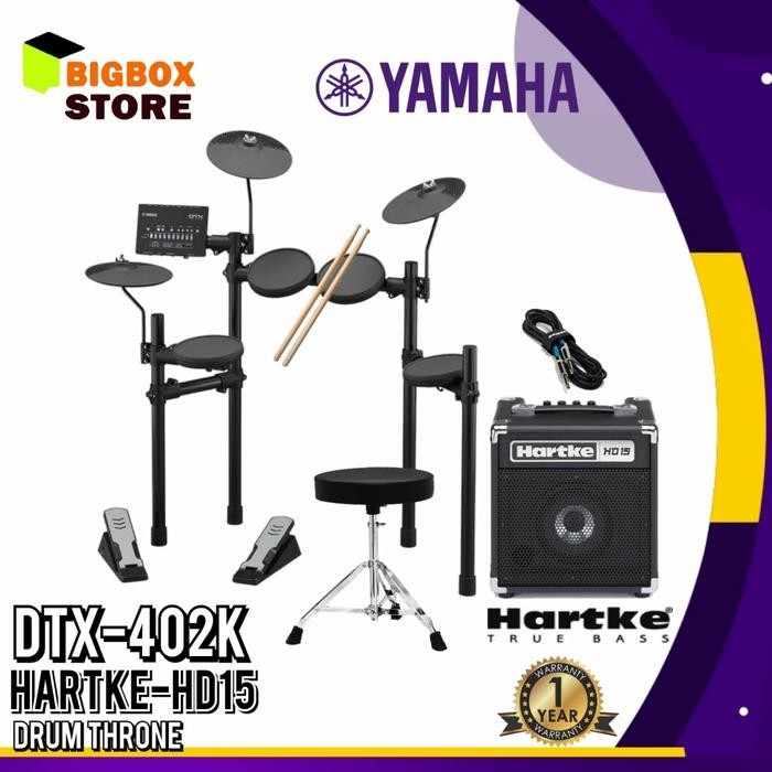 Paket Drum DTX 402 +Hartke HD 15 + Drum Sto + stick + kabel jack Samso