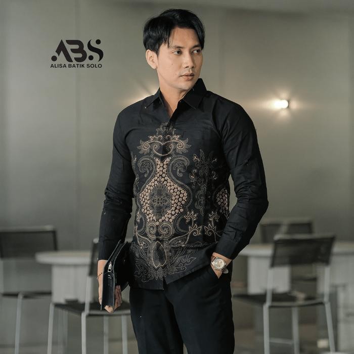 ALISA BATIK SOLO Cakradara Kemeja Batik Katun Prima Solo Pria Lengan Panjang Formal Modern Premium