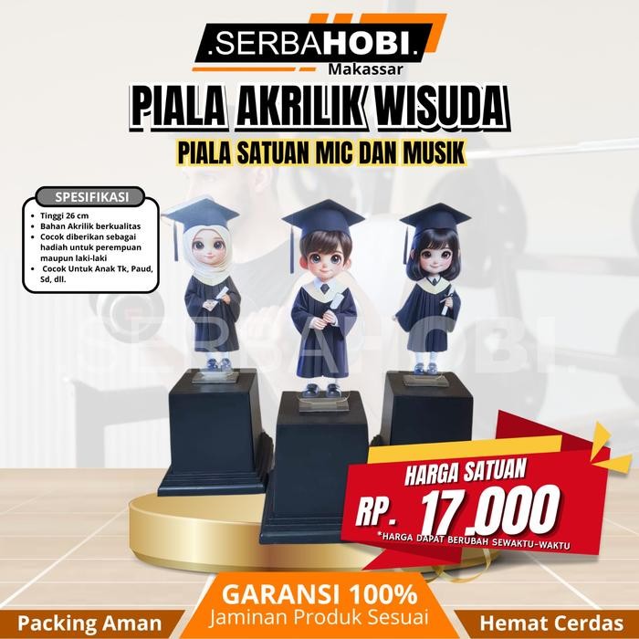 Piala Akrilik Panjang 45cm / Piala Juara Set 1/2/3 / Pialah Pengan Kekinian Termurah / Piala