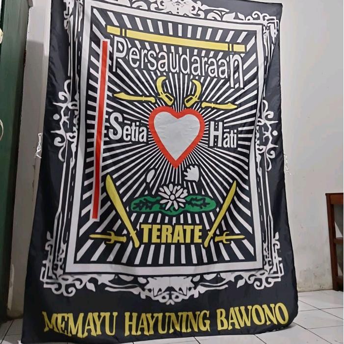 ASLI Bendera Psht Spanduk Full Printing Ukuran Besar Satin - Kain, Tali READY STOCK