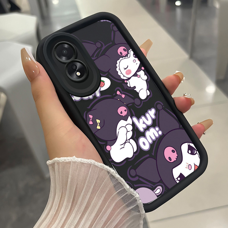 Casing Hp untuk OPPO A18 A38 Case Casing HP Softcase ponsel silikon tahan Kasing Kucing Iblis yang s