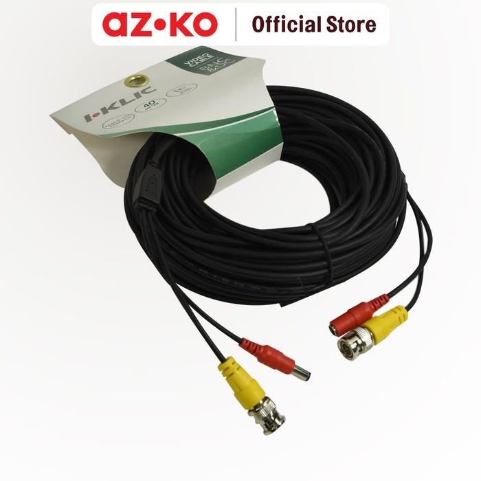 Sale Azko I-Klic Kabel Bnc & Dc Male To Female 40 Mtr Cable Bnc+Dc F/M Kabel Konektor Bnc Dan Dc