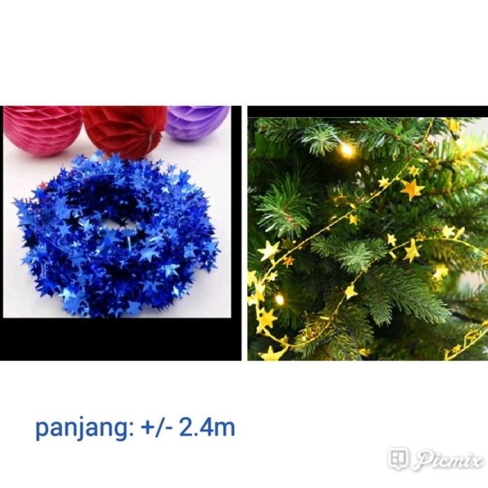 PREMIUM Slinger Natal Kawat Bintang - Biru
