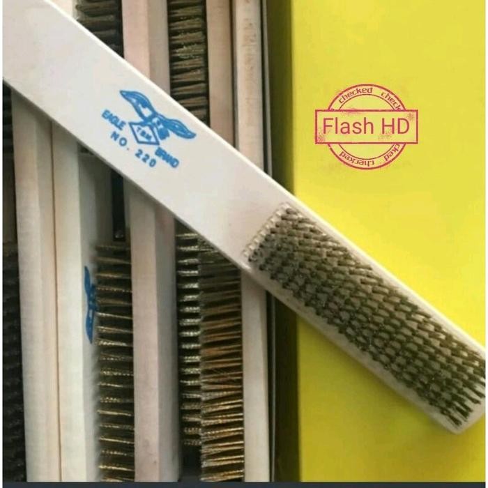 PREMIUM sikat kawat baja lembut kuningan 8 baris